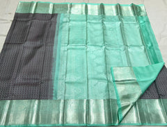 BROWN GREY / GREEN KANCHI SAREE