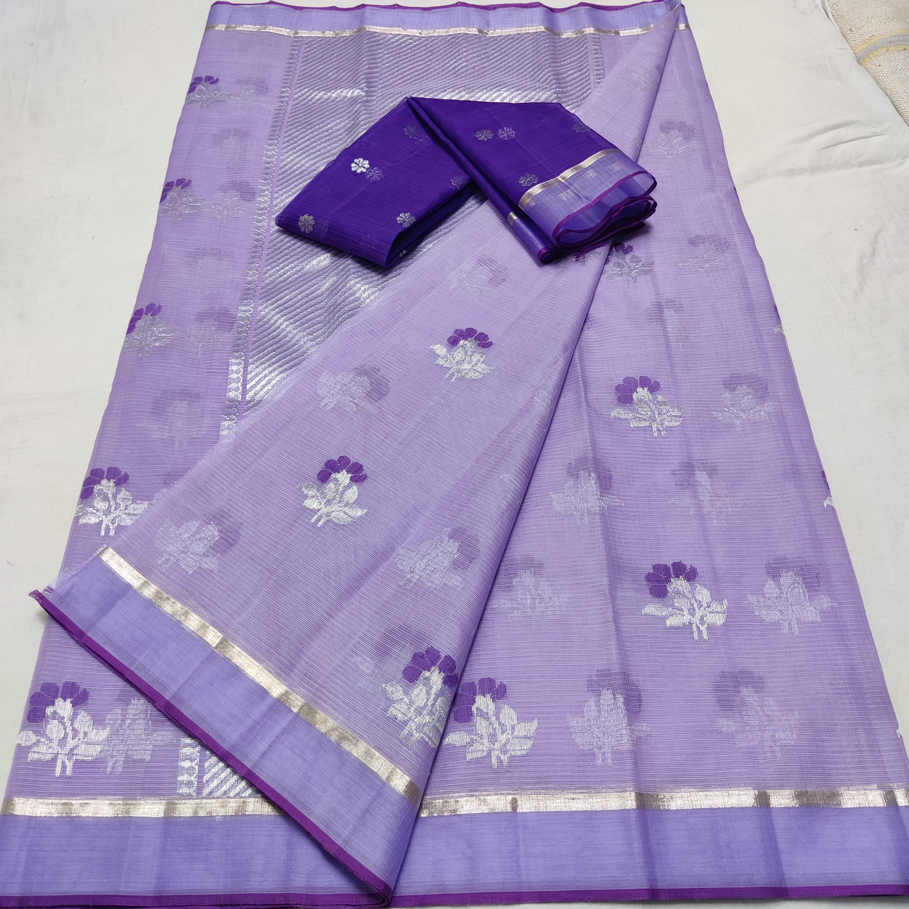 LAVENDER PURE ZARI KOTA SAREE