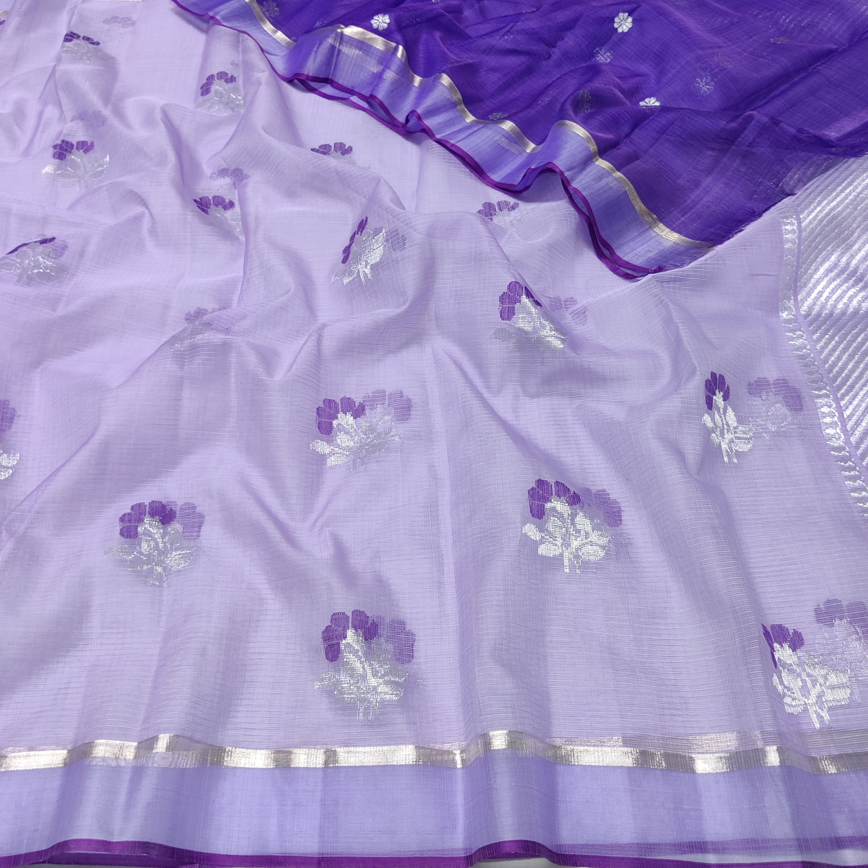 LAVENDER PURE ZARI KOTA SAREE