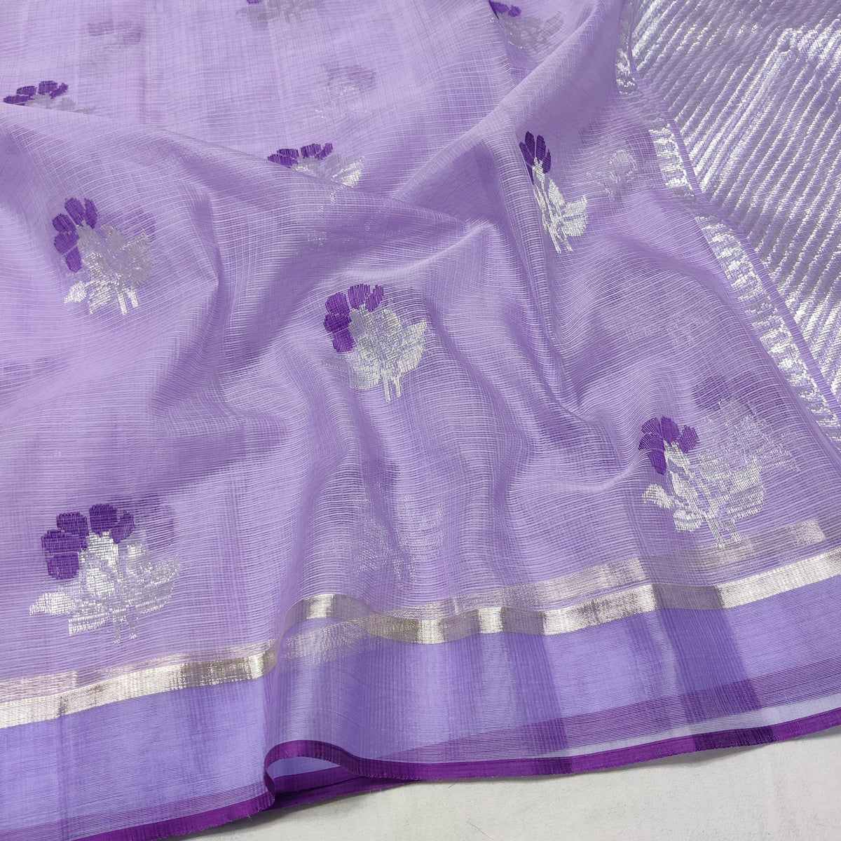 LAVENDER PURE ZARI KOTA SAREE