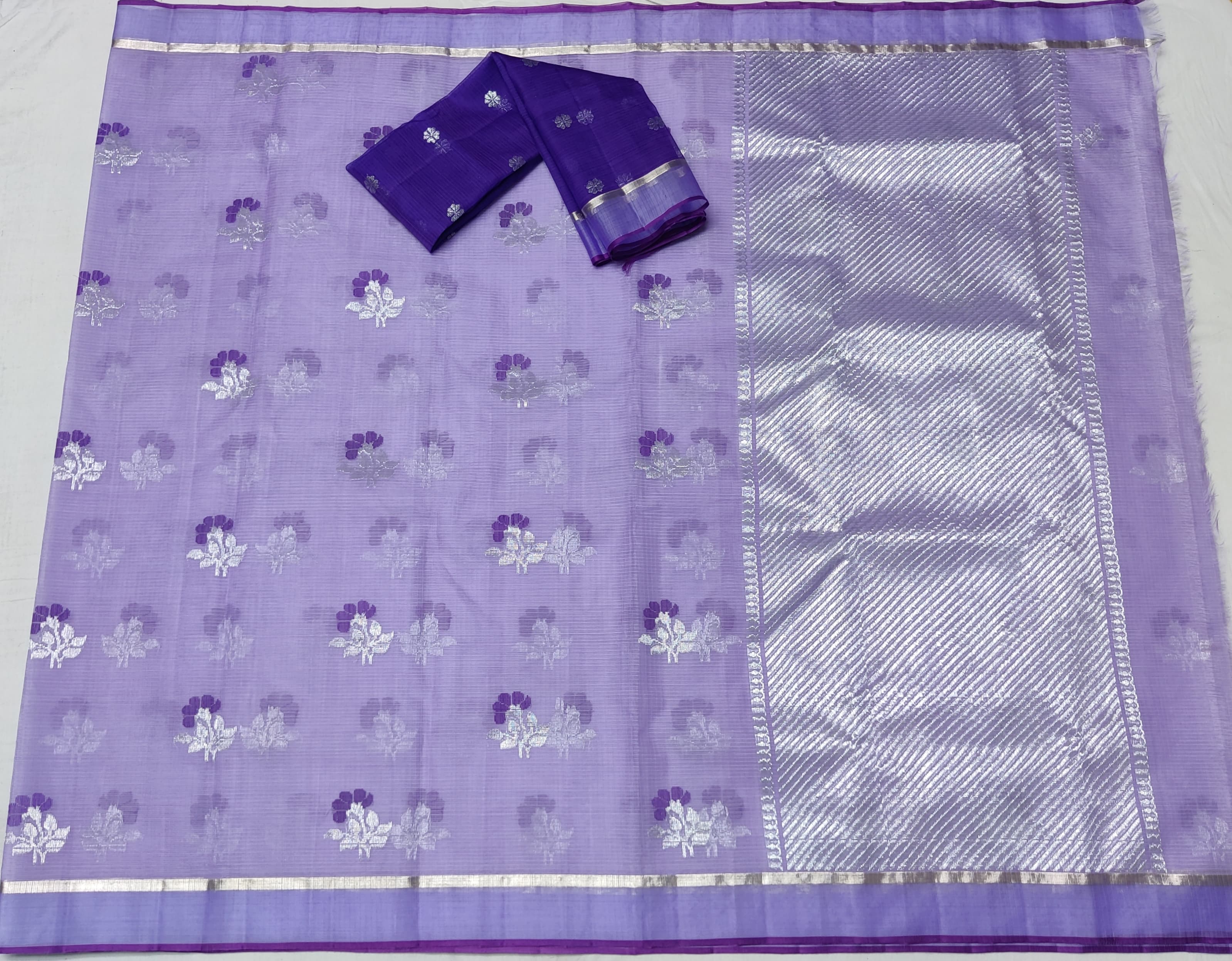 LAVENDER PURE ZARI KOTA SAREE