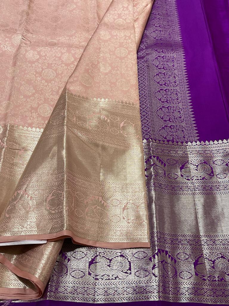 PEACH / PURPLE KANCHI SAREE