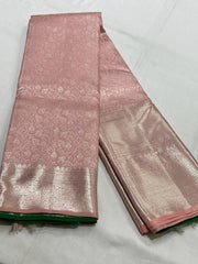 PEACH / GREEN KANCHI SAREE