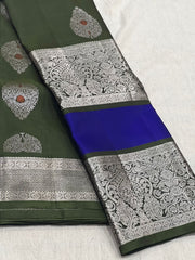 BOTTLE GREEN KANCHI SAREE