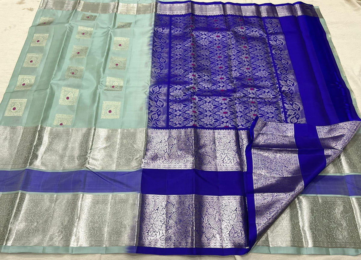 MINT BLUE / BLUE KANCHI SAREE