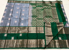 GREY GREEN KANCHI SAREE