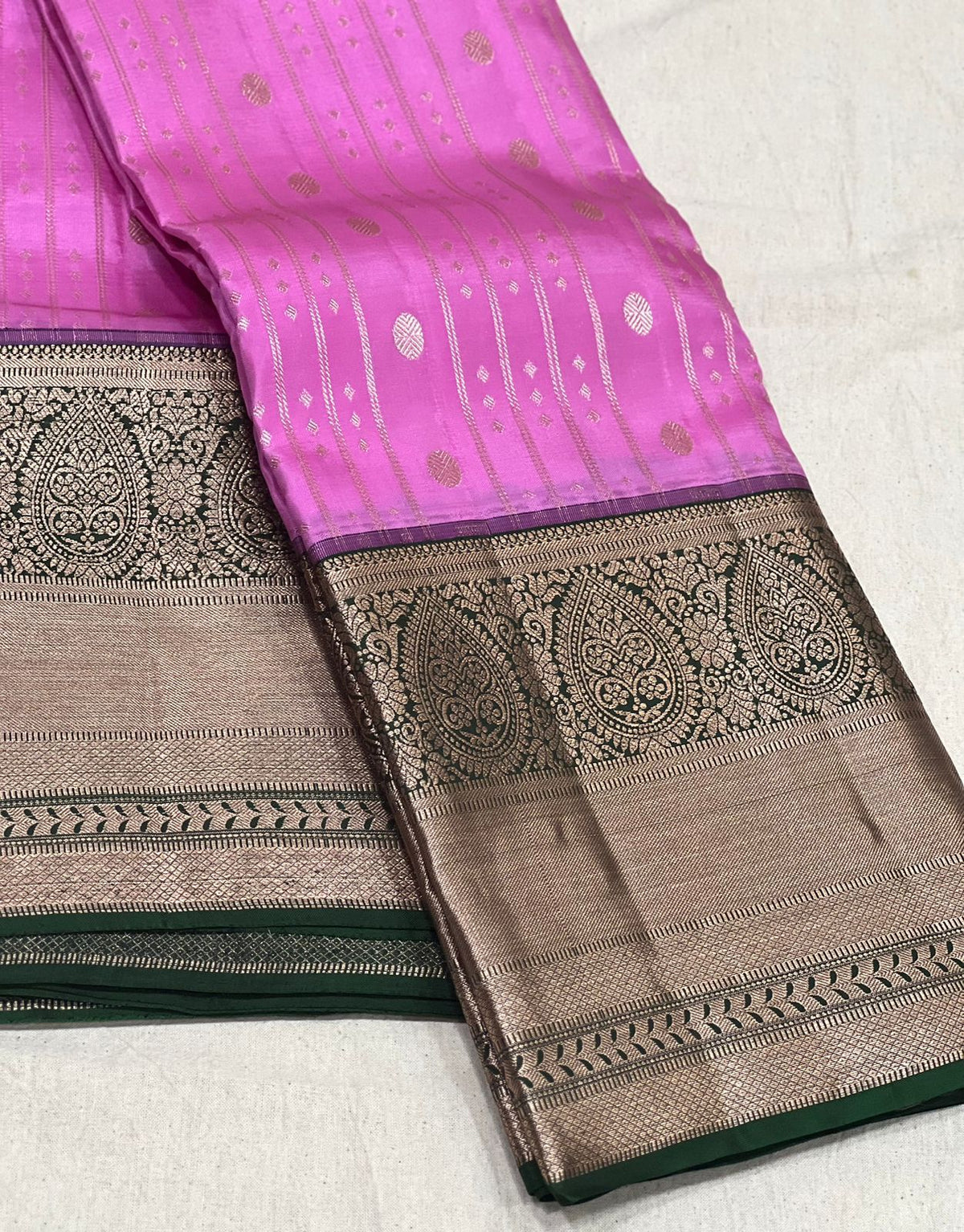 PINK / GREEN KANCHI SAREE