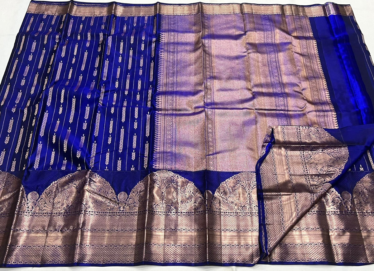 BLUE LINE  KANCHI SAREE