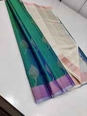 PEACOCK / CREAM SOFT SAREES