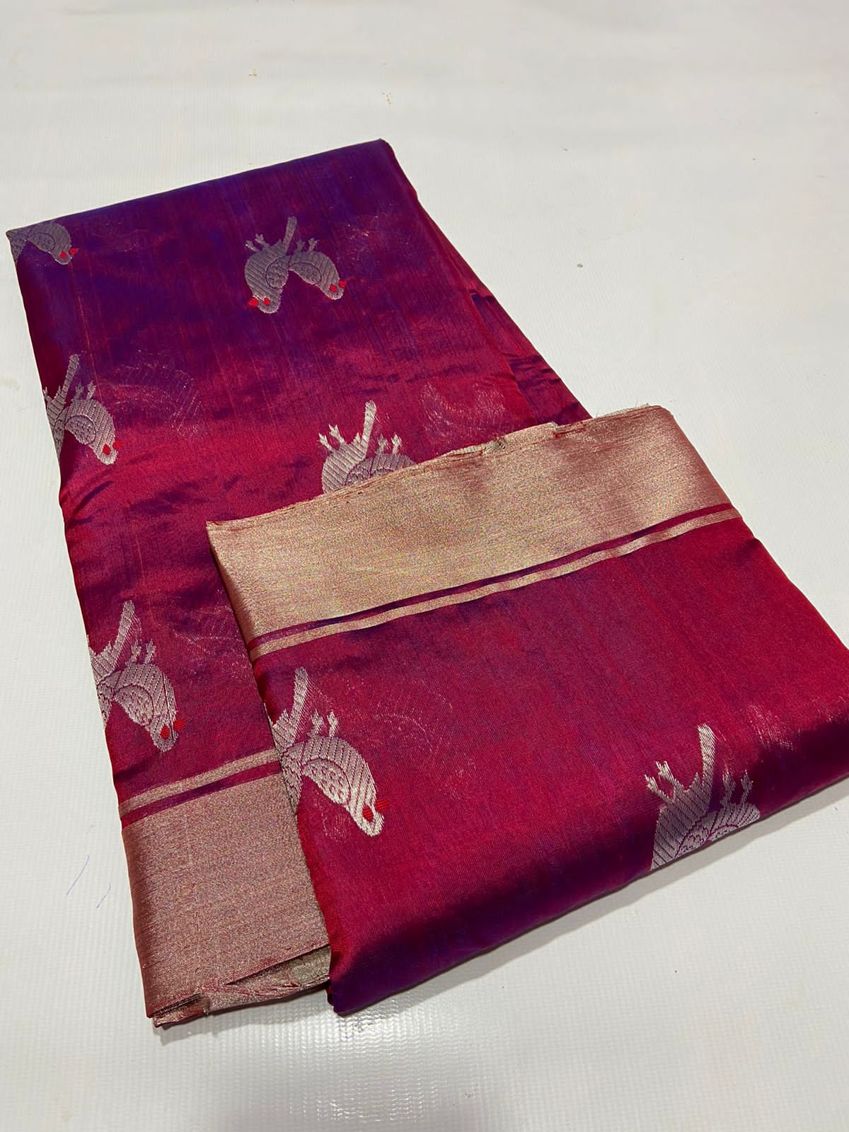 MAROON CHANDERI SAREE