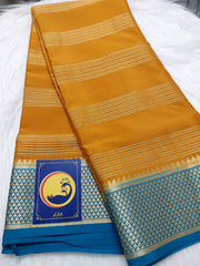 ORANGE STRIPS MYSORE SILK SAREE