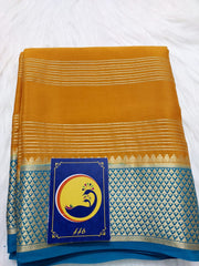 ORANGE STRIPS MYSORE SILK SAREE