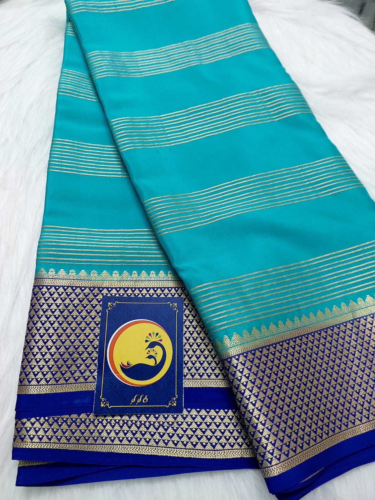 BLUE STRIPS MYSORE SILK SAREE