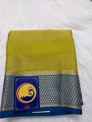 MUSTARD YELLOW STRIPS MYSORE SILK SAREE