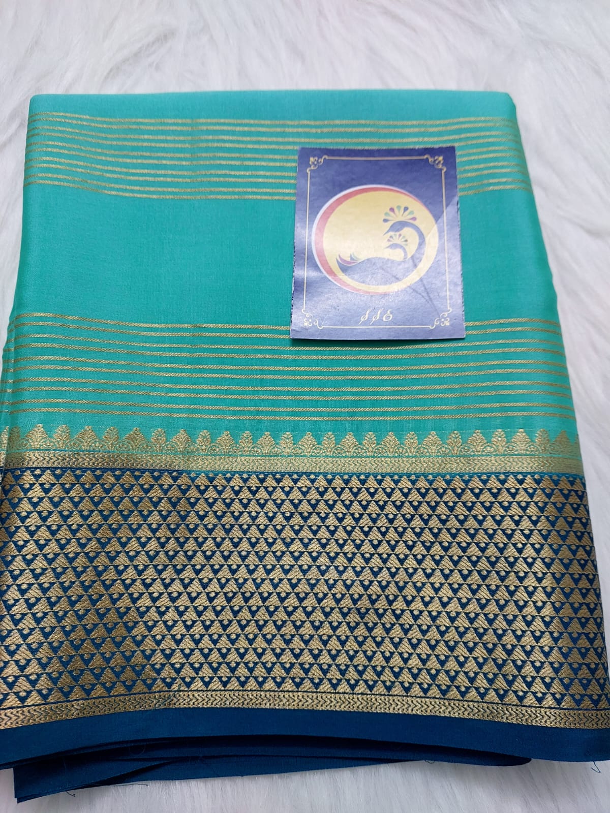 BLUE STRIPS MYSORE SILK SAREE