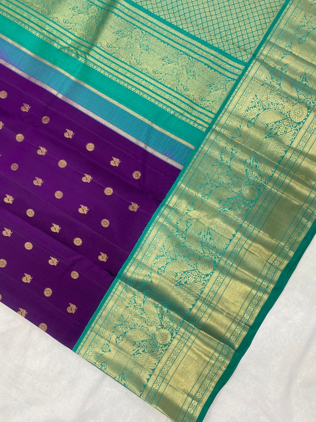 PURPLE / BLUE GADWAL PATTU SAREE