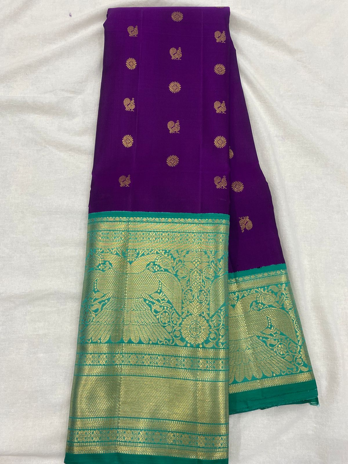 PURPLE / BLUE GADWAL PATTU SAREE