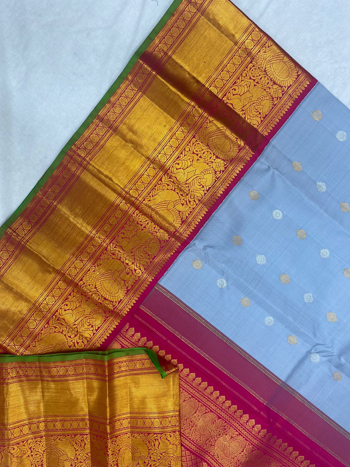 POWDER BLUE GADWAL PATTU SAREE