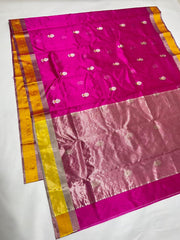 PINK / YELLOW CHANDERI SAREE