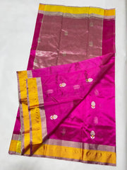 PINK / YELLOW CHANDERI SAREE