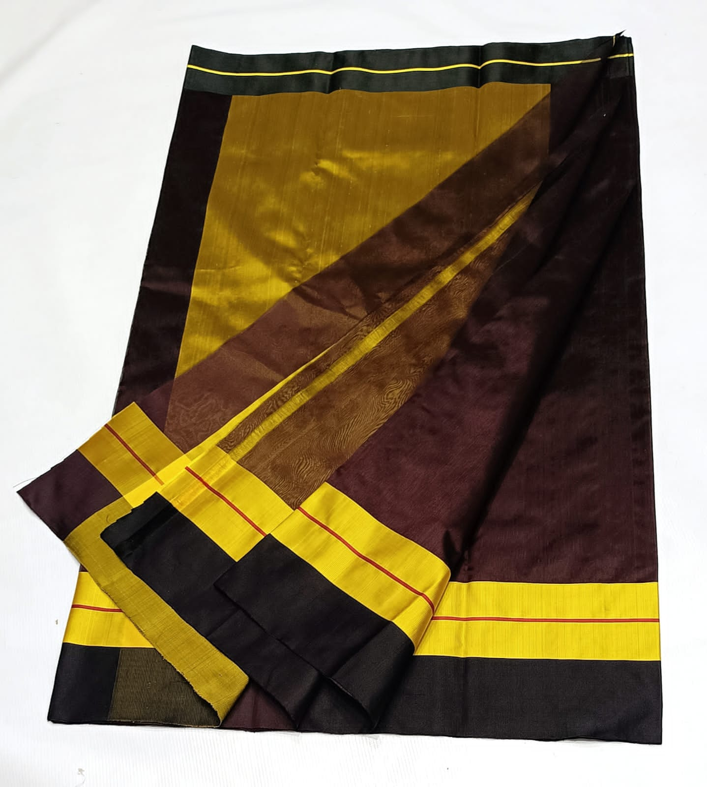 BROWN / BLACK CHANDERI SAREE