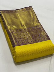 YELLOW / PURPLE KANCHI SAREE