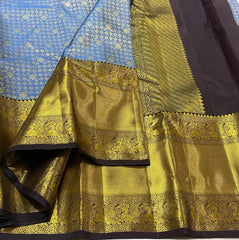 BLUE / GOLD KANCHI SAREE