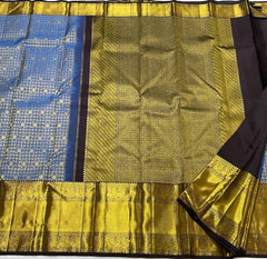 BLUE / GOLD KANCHI SAREE