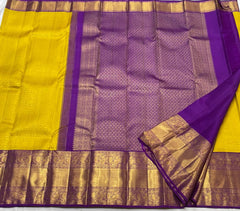 YELLOW / PURPLE KANCHI SAREE