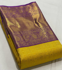 YELLOW / PURPLE KANCHI SAREE