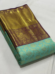 PISTA GREEN / PURPLE KANCHI SAREE