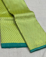 PISTA GREEN BORDERLESS SAREE