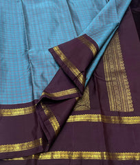 BLUE BROWN KANCHI SAREE