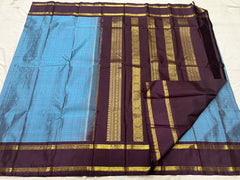 BLUE BROWN KANCHI SAREE