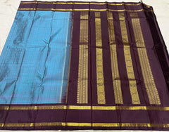 BLUE BROWN KANCHI SAREE