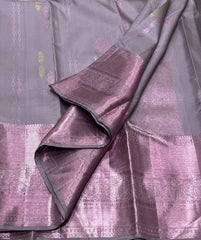 GREY / ROSE PINK KANCHI SAREE