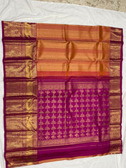 ORANGE / PINK GADWAL PATTU SAREE