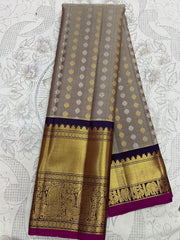 GREY BROWN GADWAL PATTU SAREE