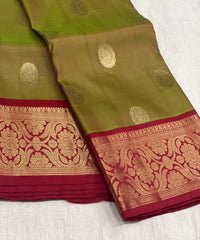 DARK MEHENDI GREEN KANCHI SAREE