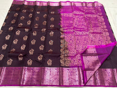 BROWN / MAGENTA PINK KANCHI SAREE