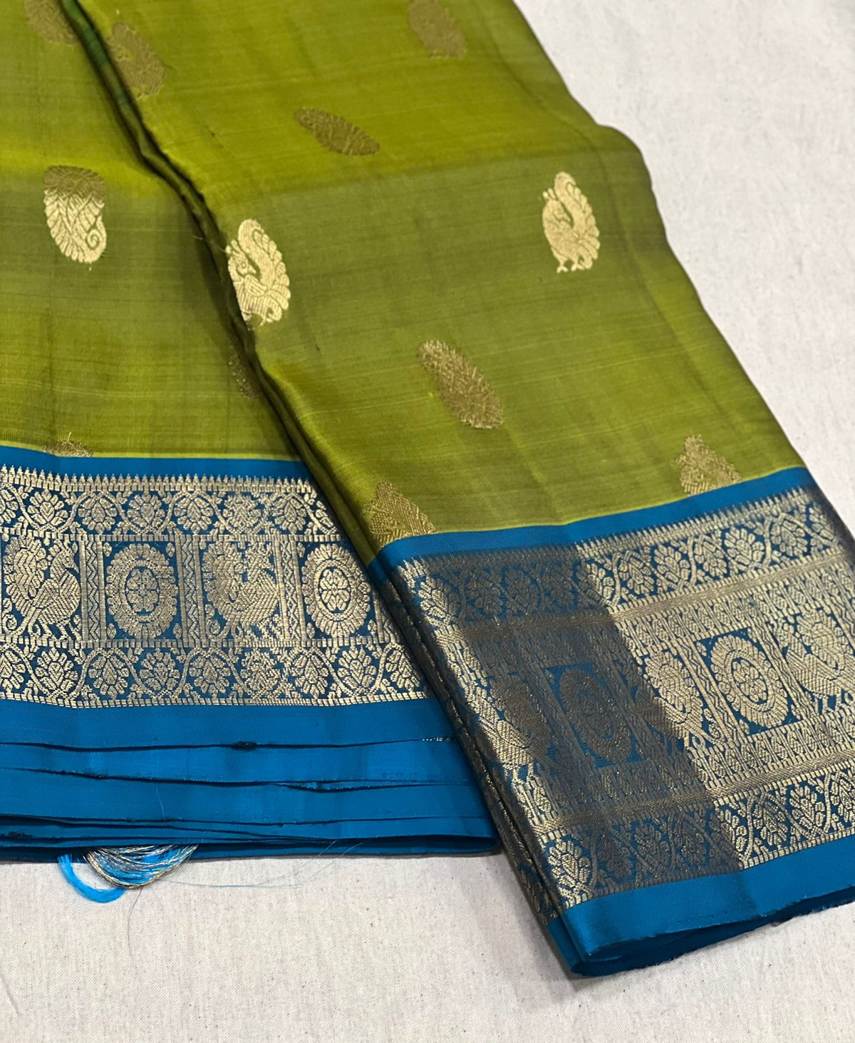 GREEN / BLUE KANCHI SAREE