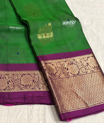 EMERALD GREEN / MAGENTA KANCHI SAREE