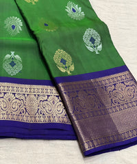 EMERALD GREEN / BLUE KANCHI SAREE