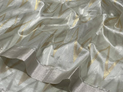 SILVER / GOLD  CHANDERI SAREE