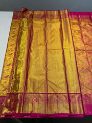 GOLD / PINK  KANCHI SAREE