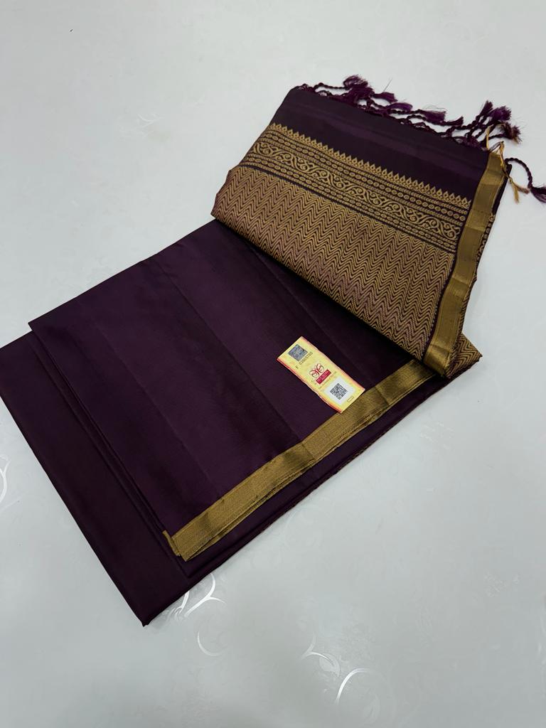 BURGUNDY BROWN SILK  SAREES