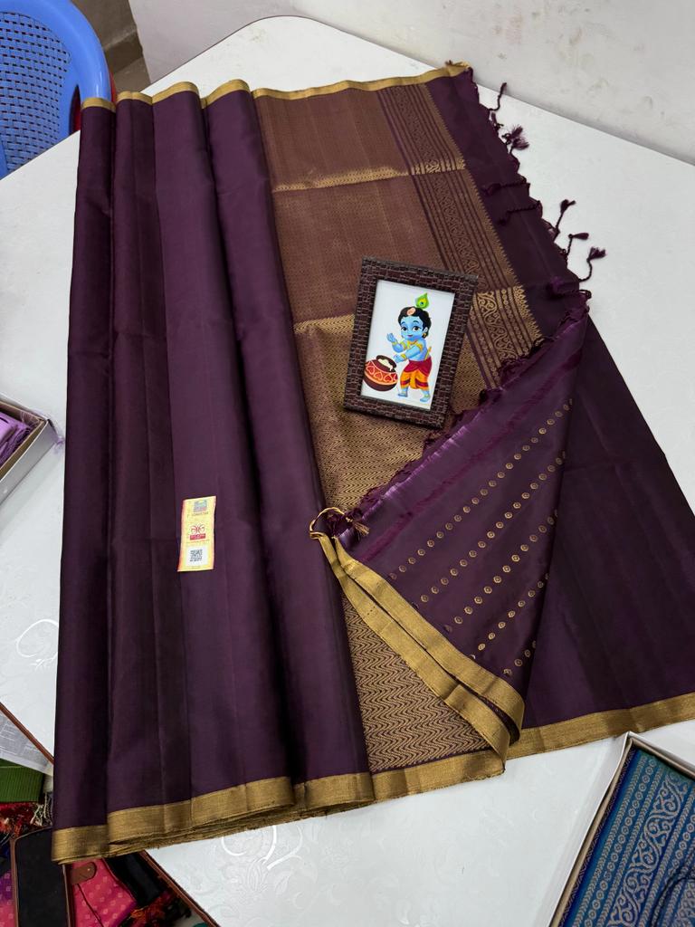 BURGUNDY BROWN SILK  SAREES