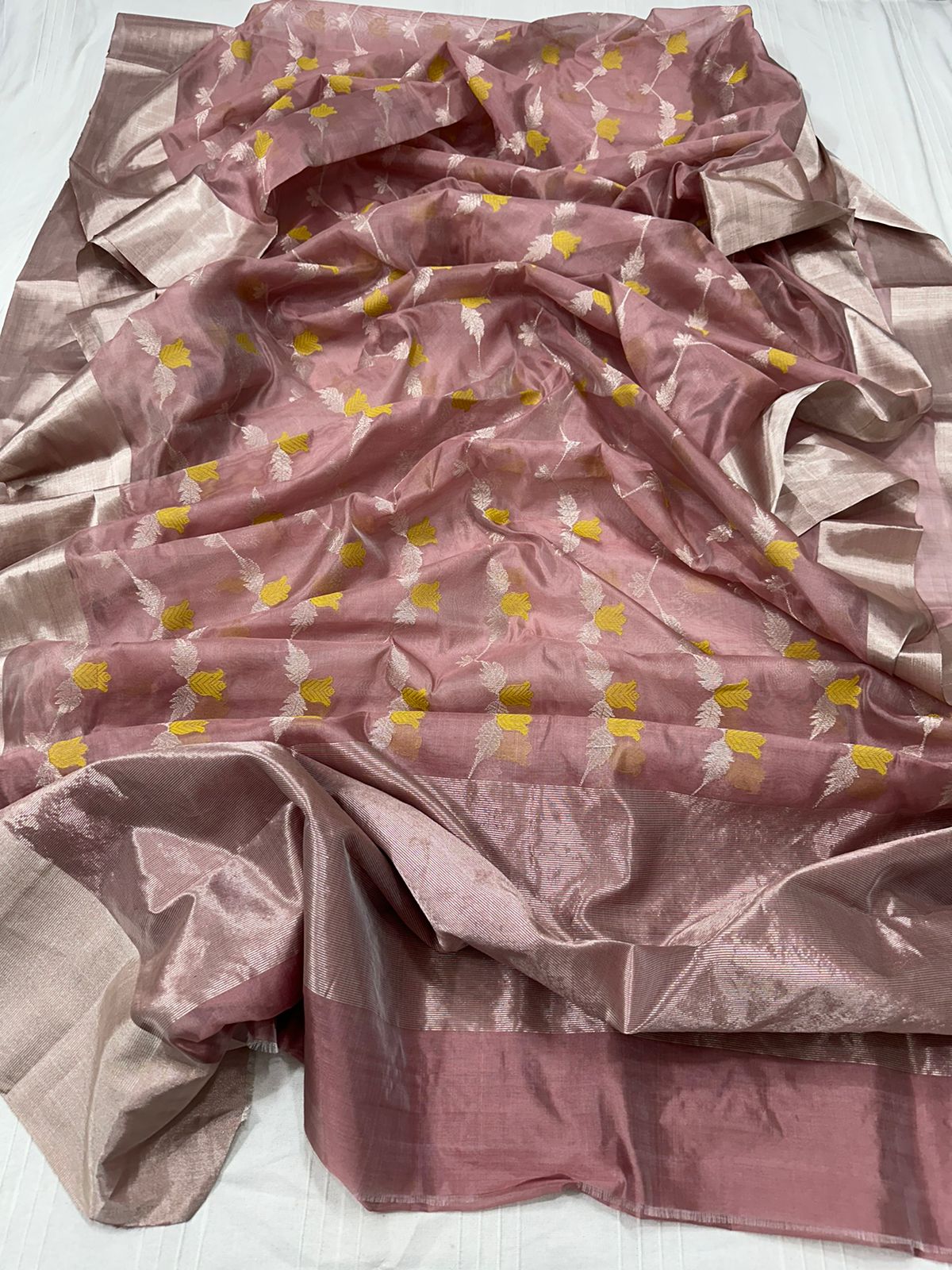 ROSE PEACH CHANDERI SAREE