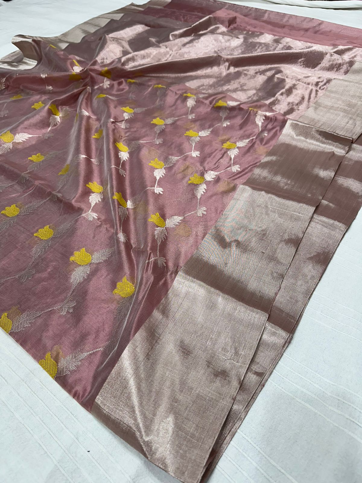 ROSE PEACH CHANDERI SAREE