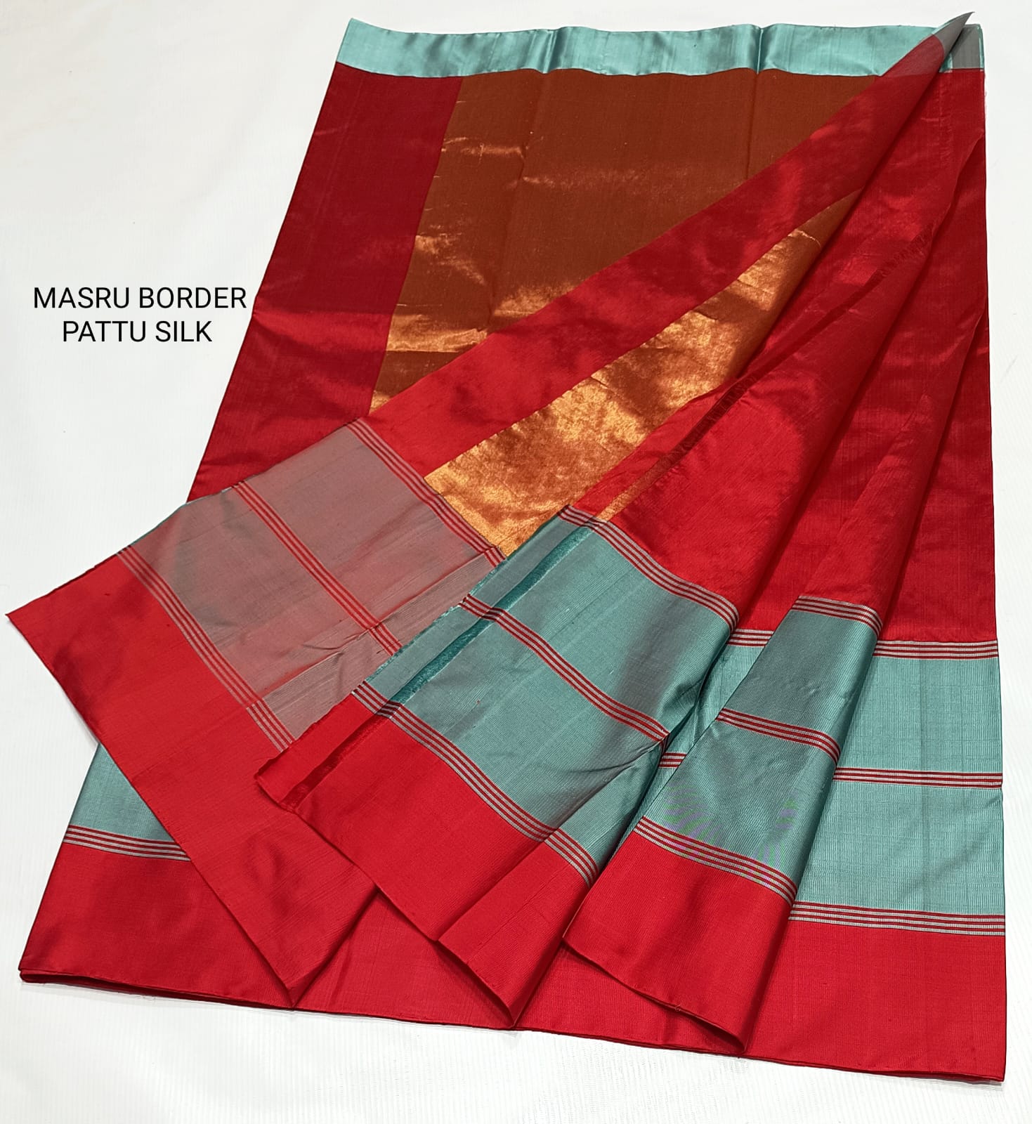 RED CHANDERI SAREE